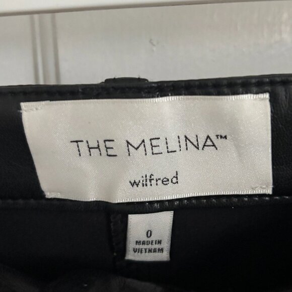 Aritzia Wilfred The Melina Pants Black 0 Faux Leather High Rise Waist 29 Inseam - Picture 6 of 6